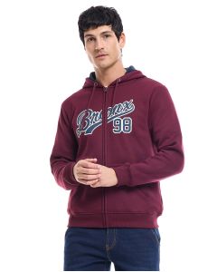 Printed Hooded Jacket with Zipper Closure